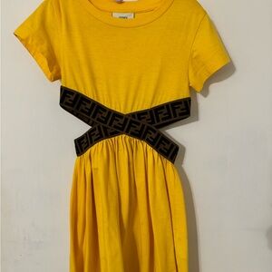 Fendi Kids Yellow Dress